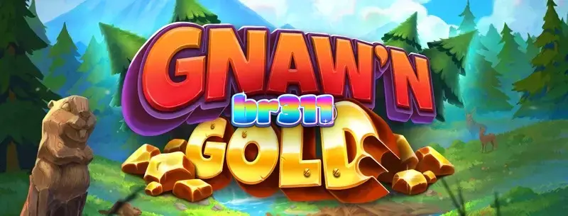 Tela de jogo do slot Gnaw’n Gold com tema de castor e ouro.